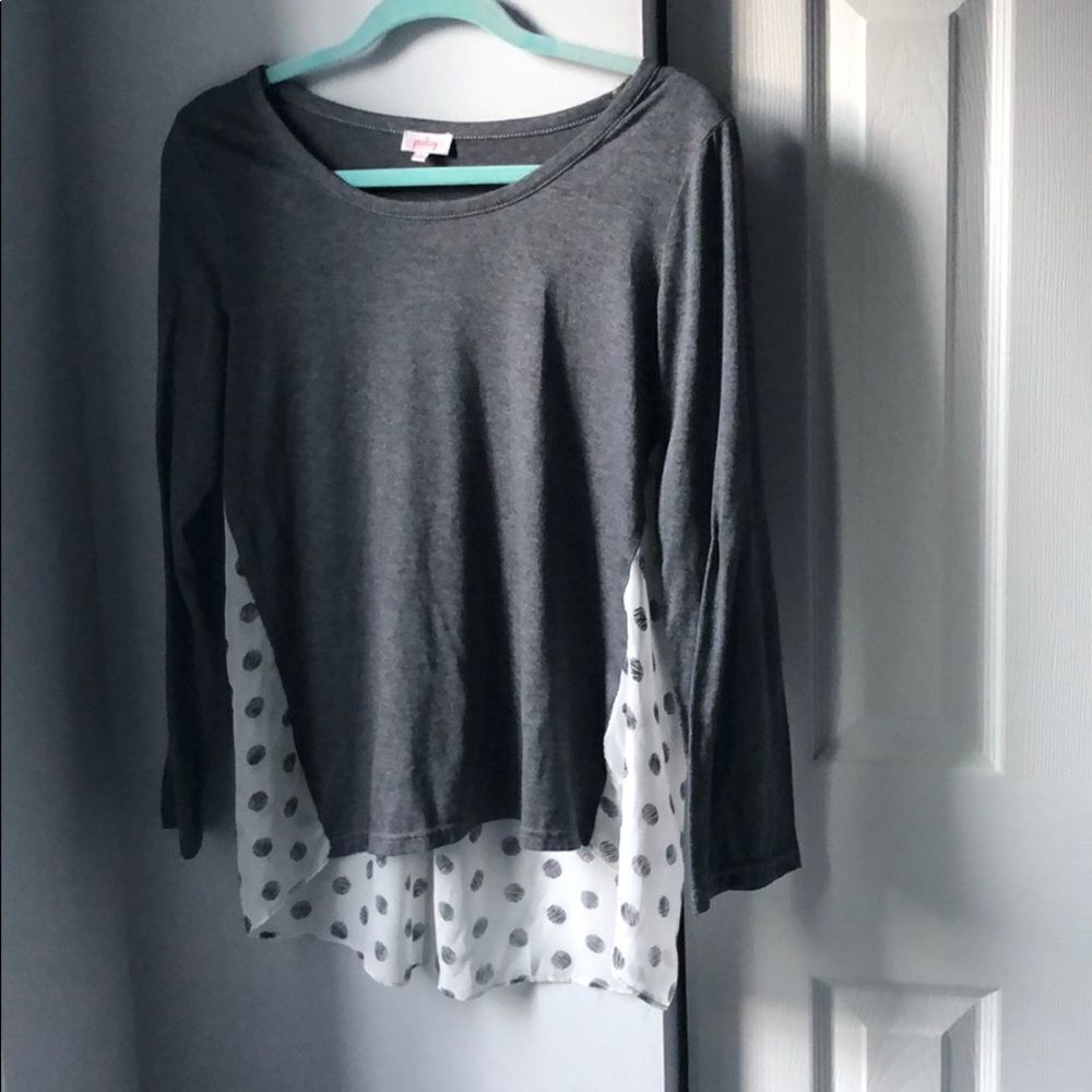 Pixley Mixed Fabric Pattern Back Shirt- M
